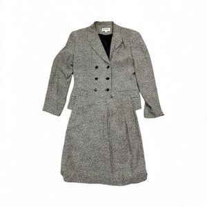 Isadora Collection Skirt Suit Blazer Size 8 Gray Rayon